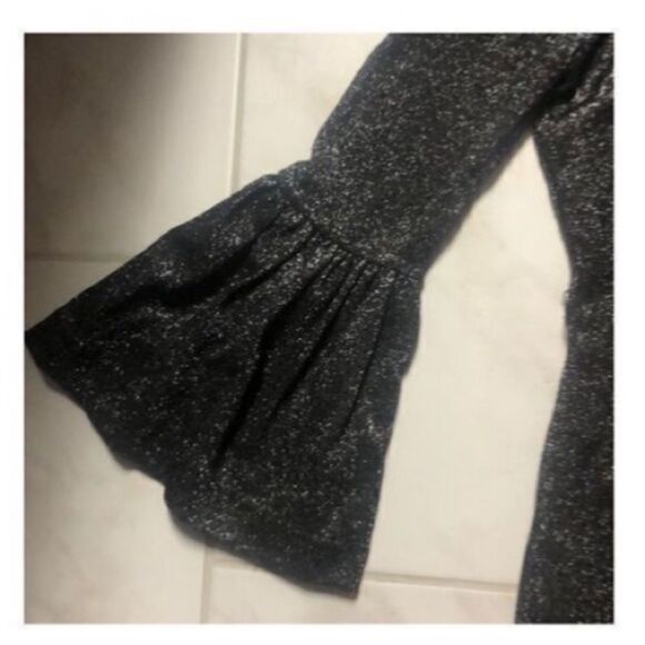 Ted Baker Women’s Size 2 Hannah Bell Sleeve Mini Dress Grey Sparkle Metallic - Picture 5 of 15